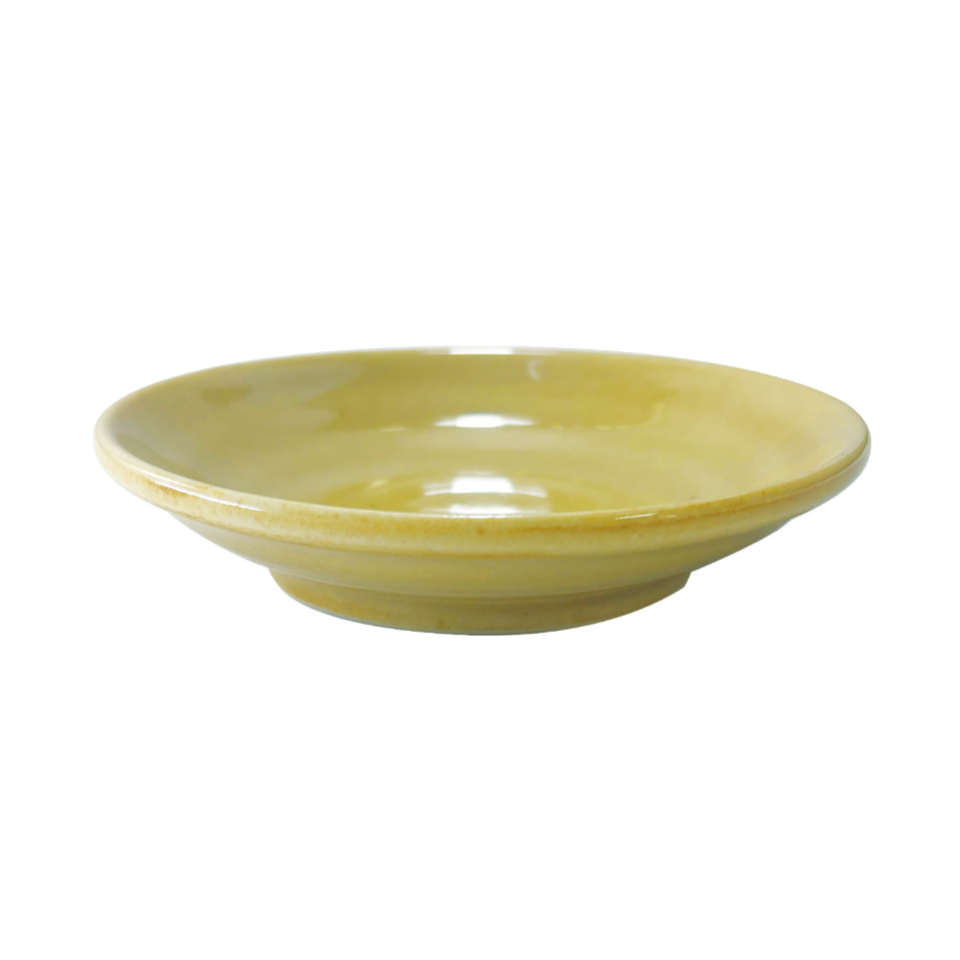 Minoyaki Ware Small Plate with Crackle Glaze Amber