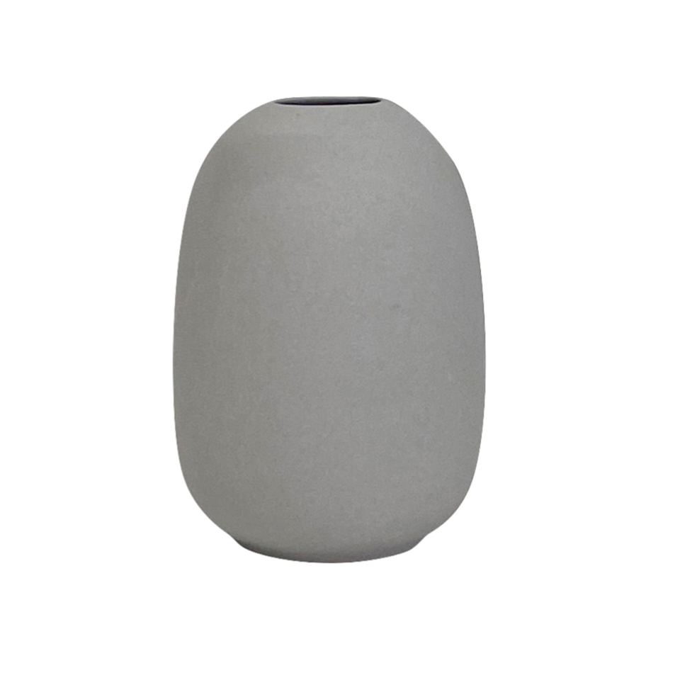 Mini Vase Oval Gray