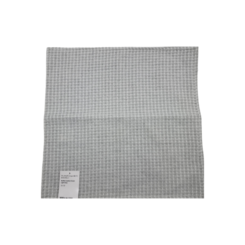 Waffle Cushion Cover Light Gray