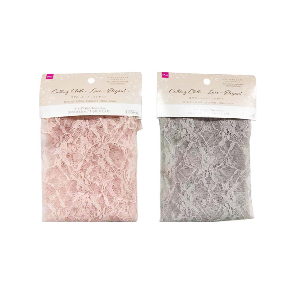 Cutting Cloth Lace Elegant Pink/Gray 50cm x 45cm