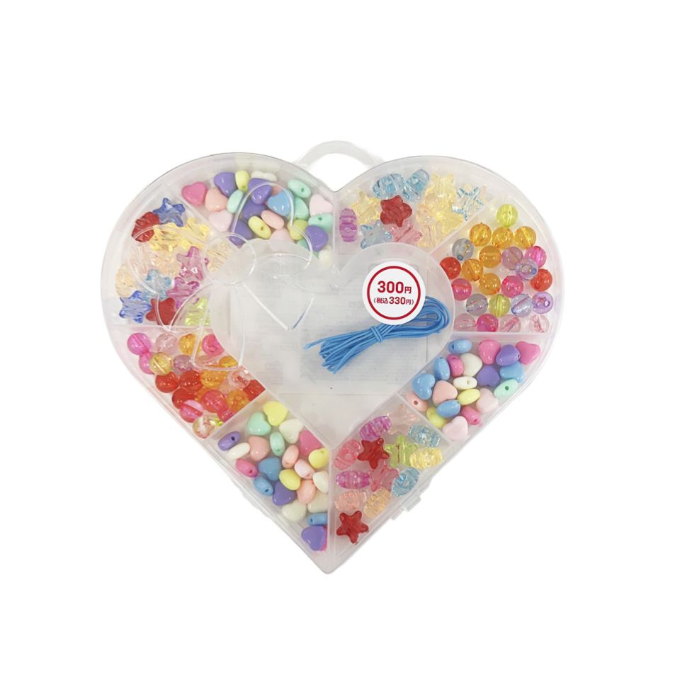 Beads Set Ribbon Heart