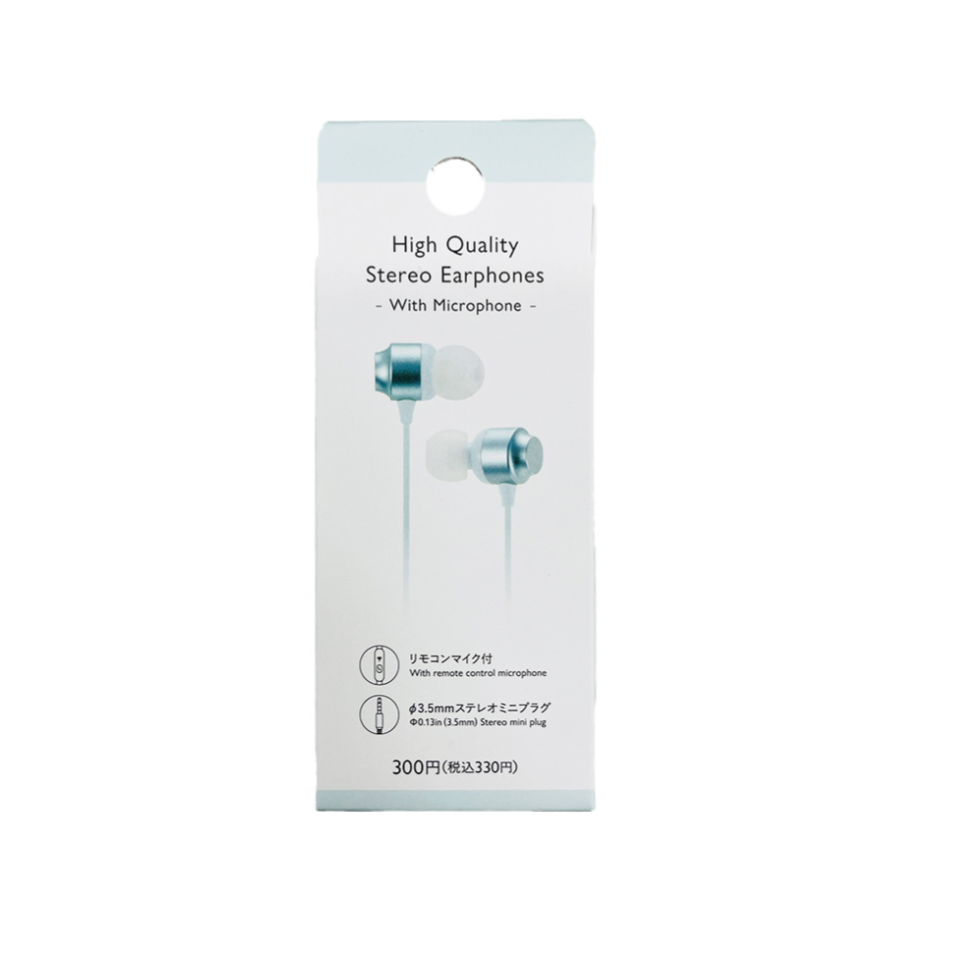 High Quality Stereo Earphones Light Blue with Microphone 009