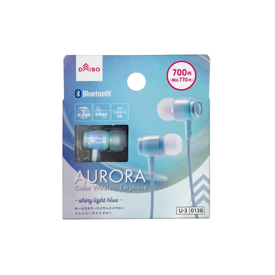 Aurora Color Wireless Earphone BT007 Shiny Light Blue