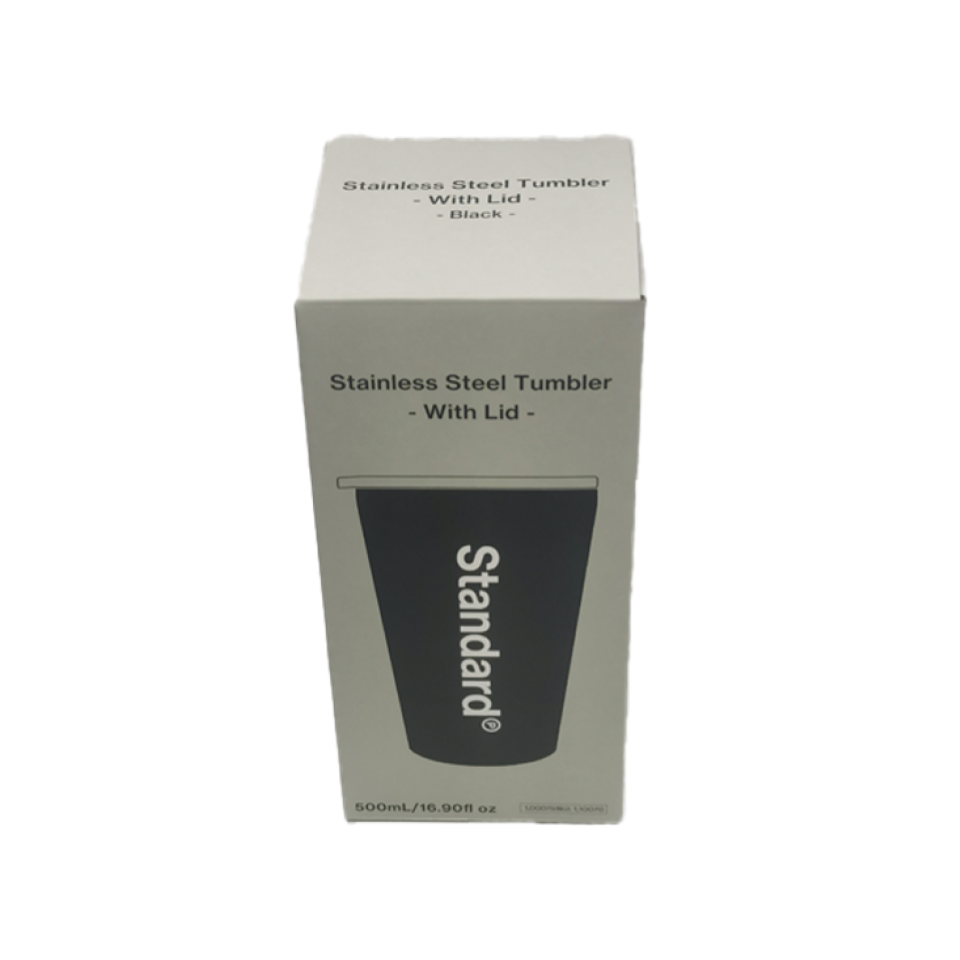 Stainless Steel Tumbler with Lid Black 500ml