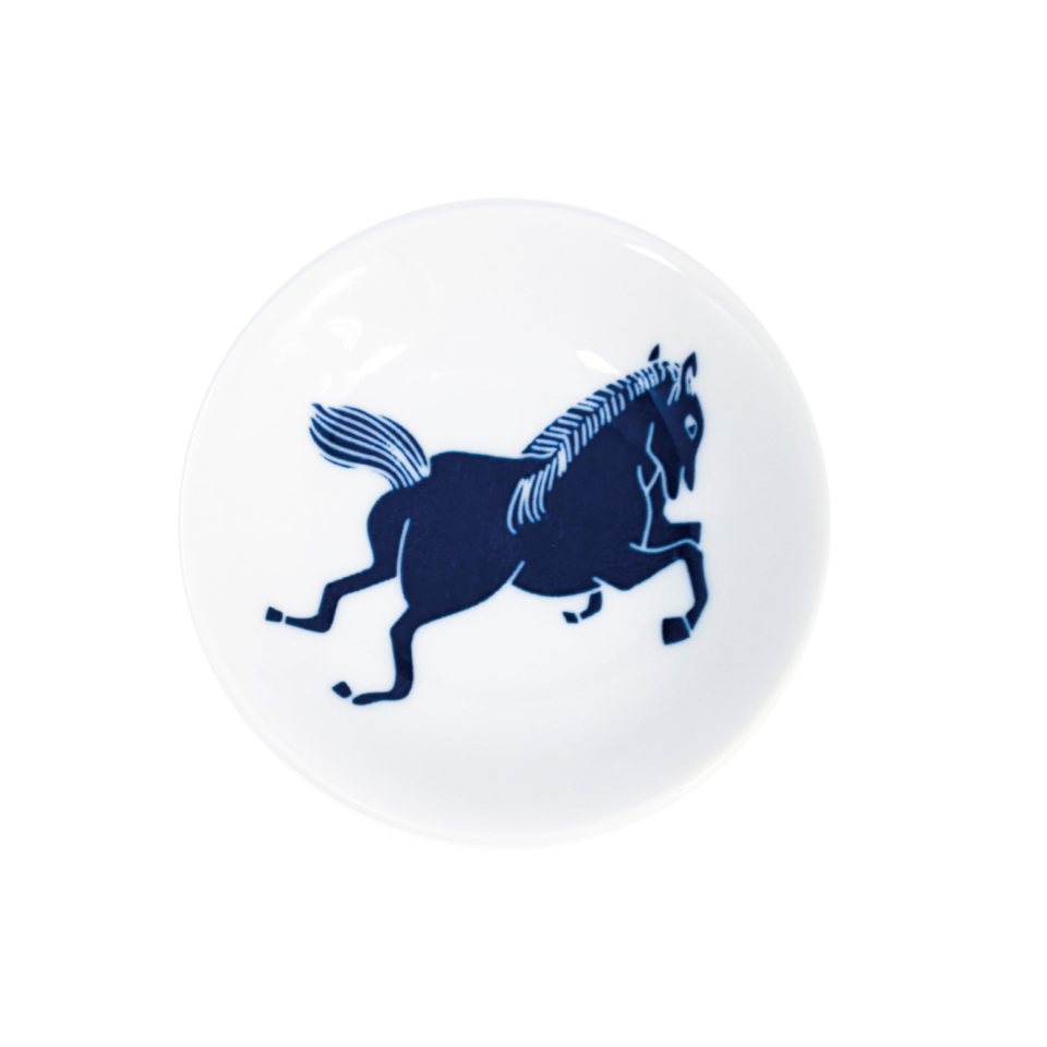 Mino Ware Bean Plate Family Crest Hidarihasiriuma