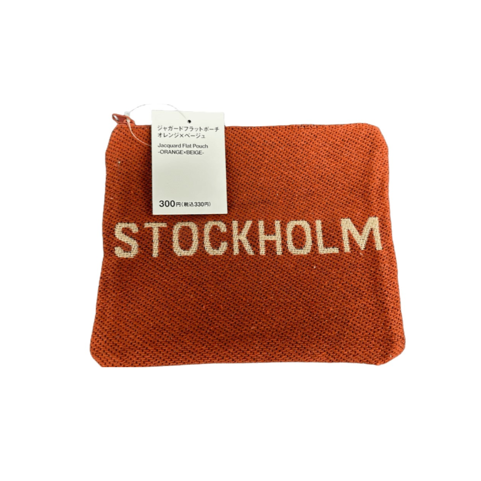 Jacquard Flat Pouch Orange Beige