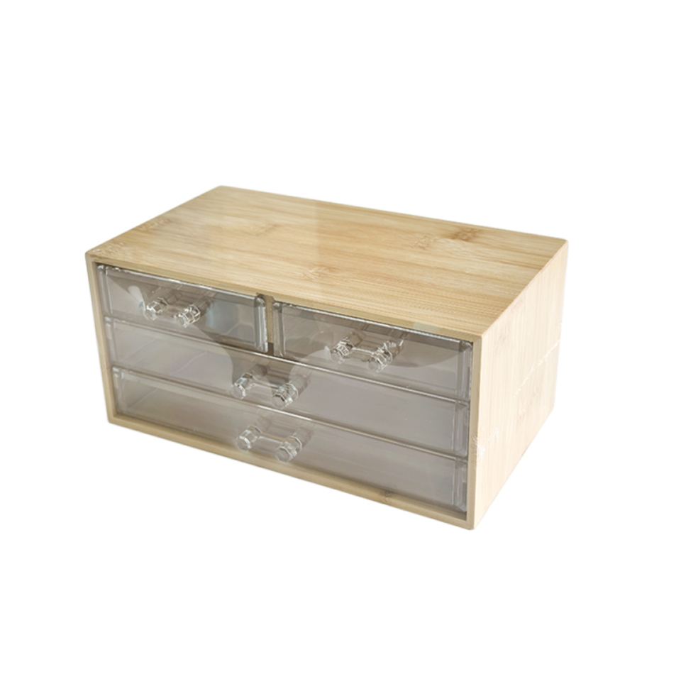Bamboo Storage Case 4 Drawer
