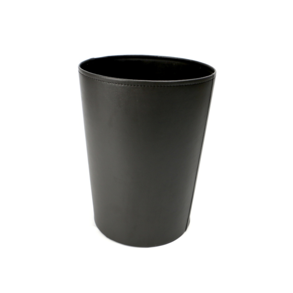Synthetic Leather Trash Can Black