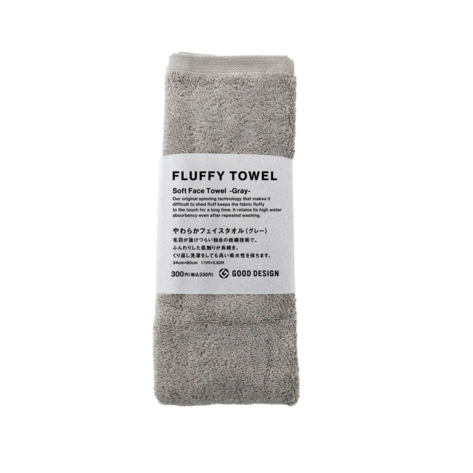 Fluffy Towel Soft Face Towel Grey