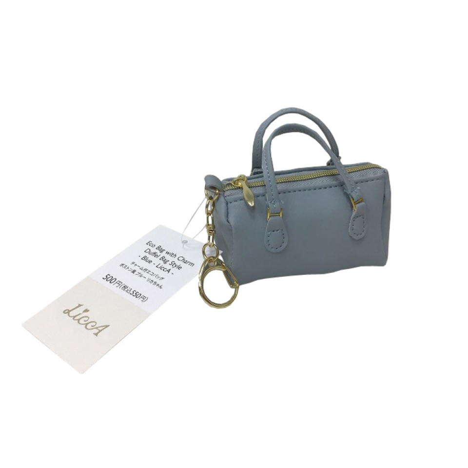 Eco Bag with Charm Duffel Bag Style Blue LiccA