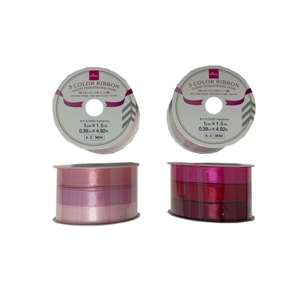3 Color Ribbon Light Pink/Dark Pink