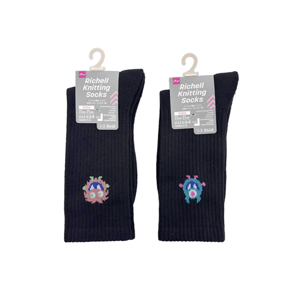 Richell Knitting Socks Ladies Pile Sole Monster