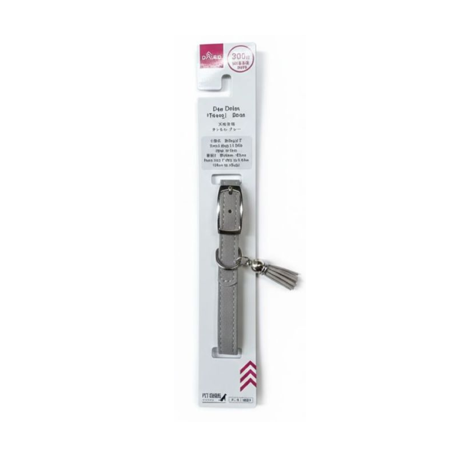 Dog Collar Tassel Grey