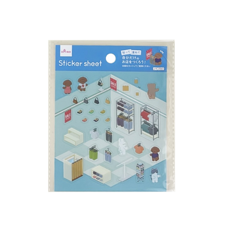 Sticker Sheet Animal World Fashion Store A