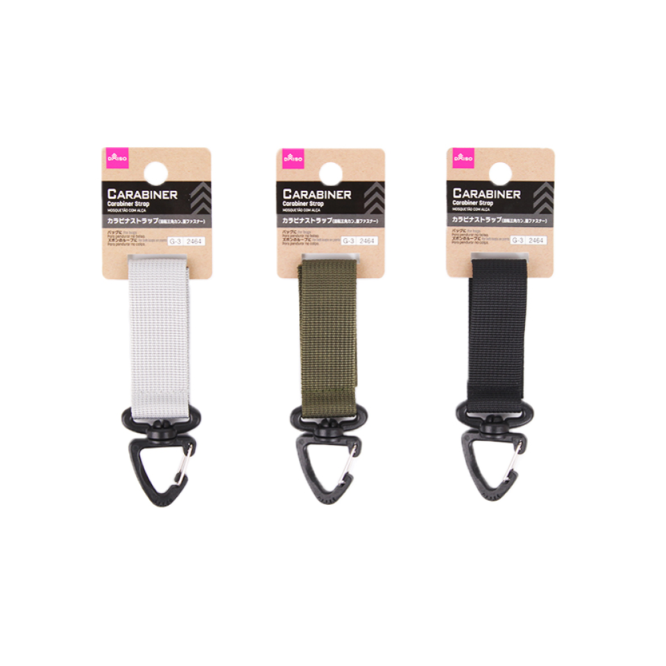 Carabiner Strap Rotating Triangular Ring Hook and Loop Fastener