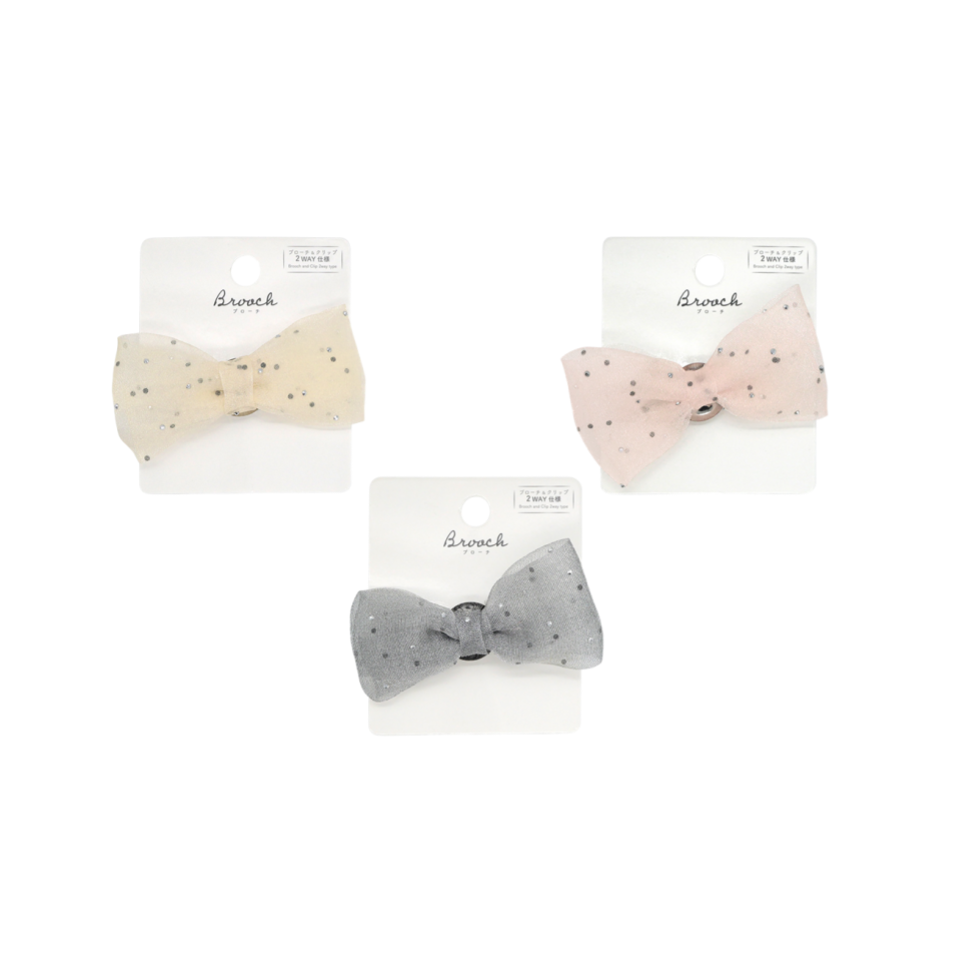 Brooch Ribbon Stone Organdy