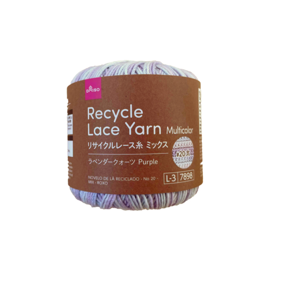 Recycle Lace Yarn No. 20 Thick Multicolor Purple
