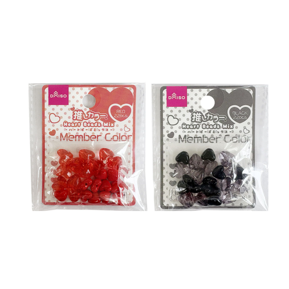 Heart Beads Mix Member Color Red/Black