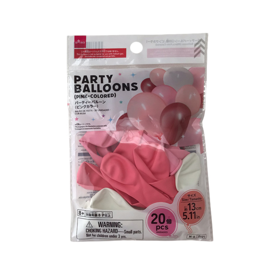 Party Balloons Pink Colored