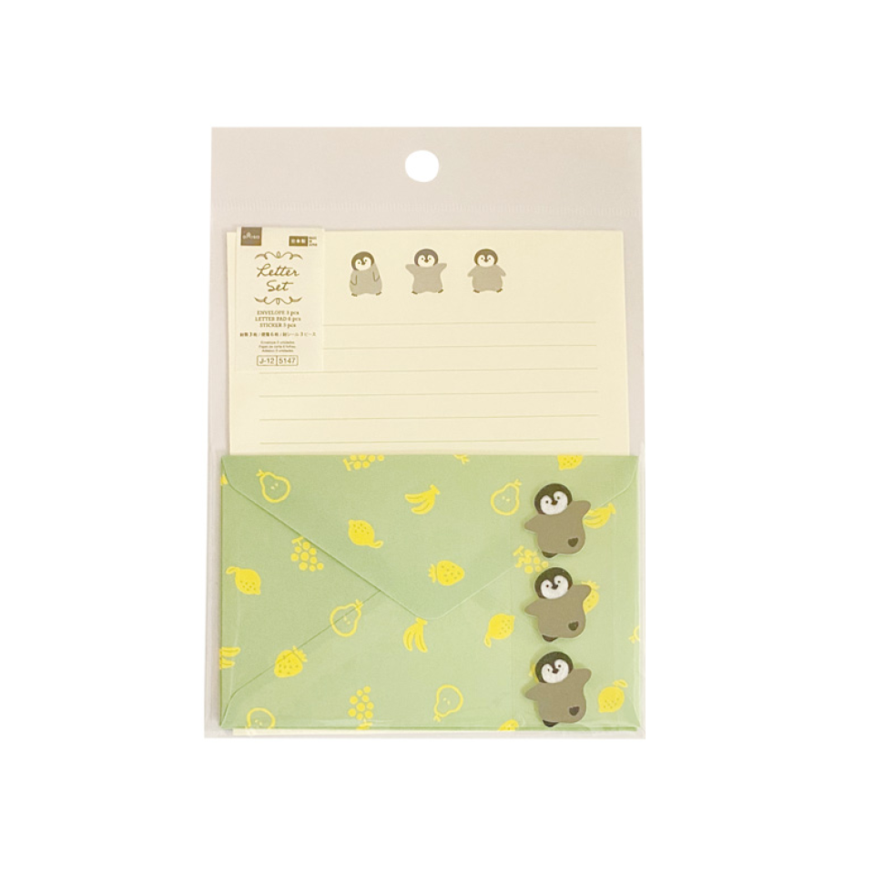 Letter Pad and Envelope Set Fluffy Penguin