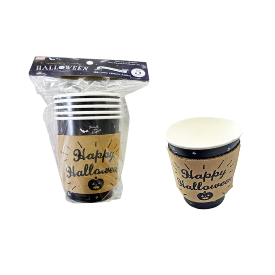 Halloween Paper Cups with Sleeve 270ml