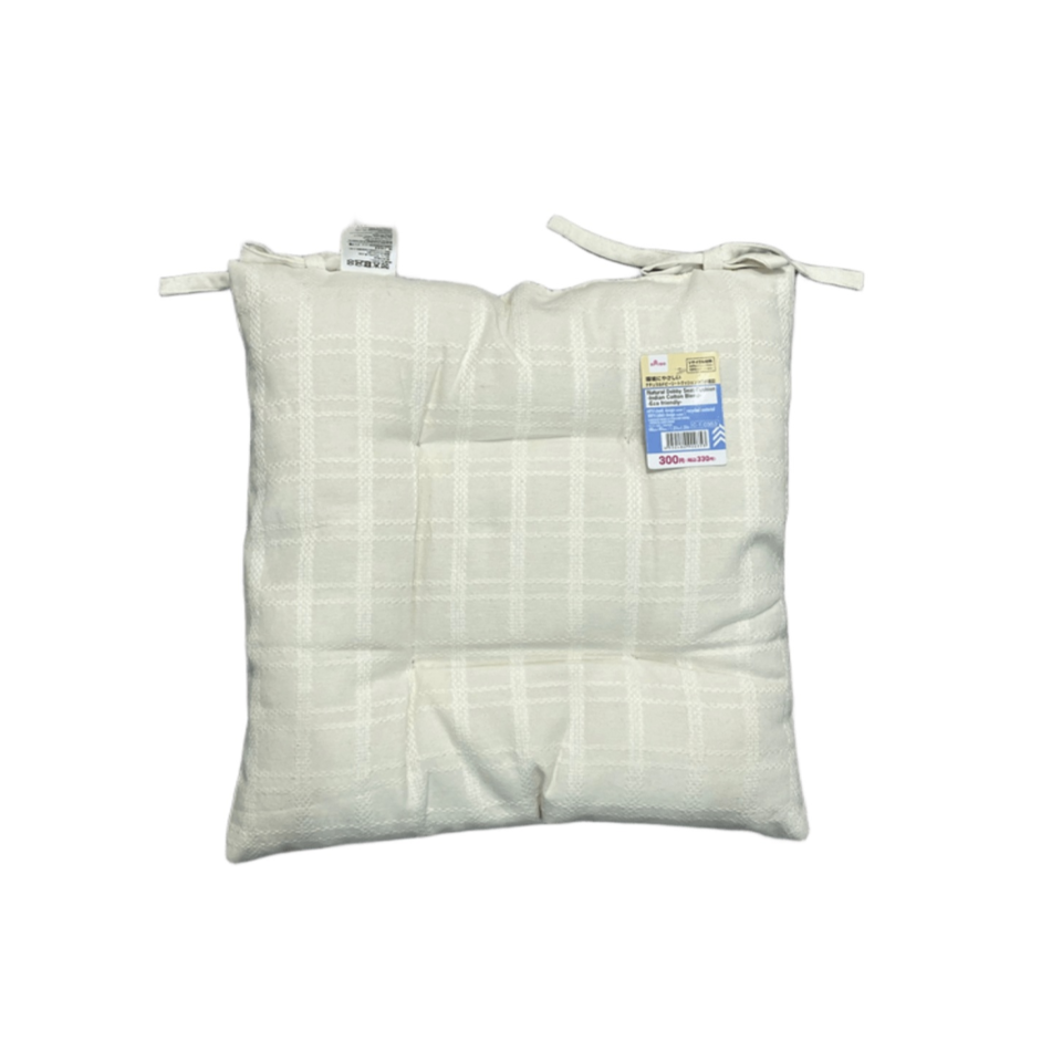Natural Dobby Seat Cushion Indian Cotton Blend