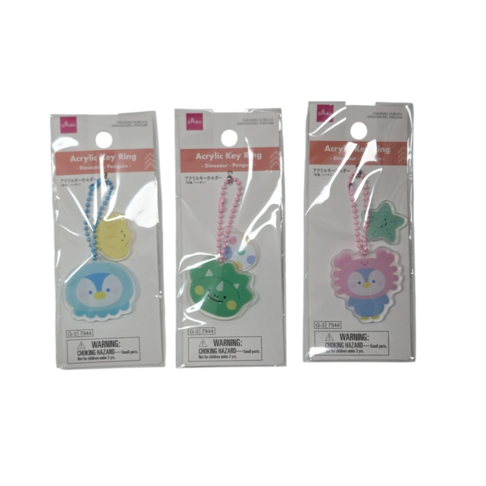 Acrylic Key Ring Dinosaur/Penguin