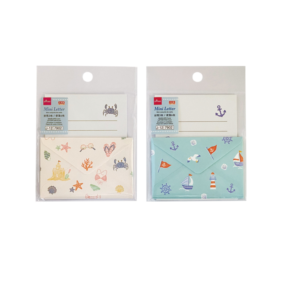 Mini Letter Pad and Envelope Set Summer Design Ocean