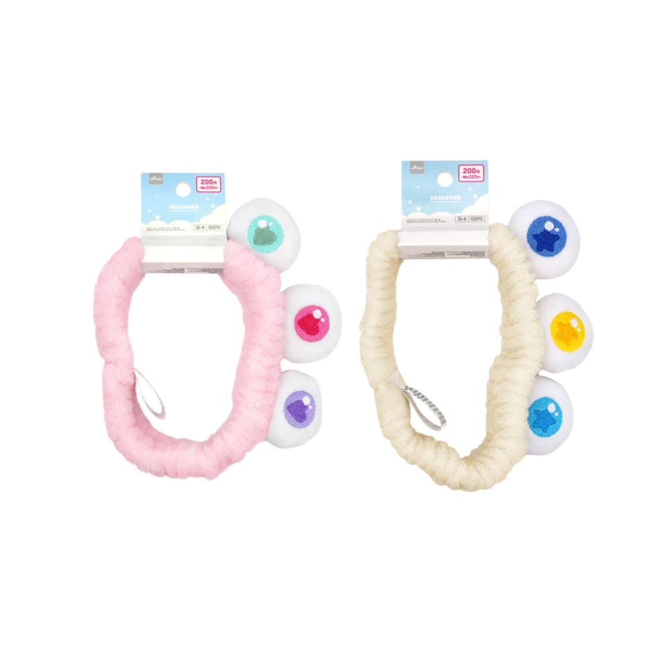 Eyeball Monster Fluffy Hair Band Pink/Yellow