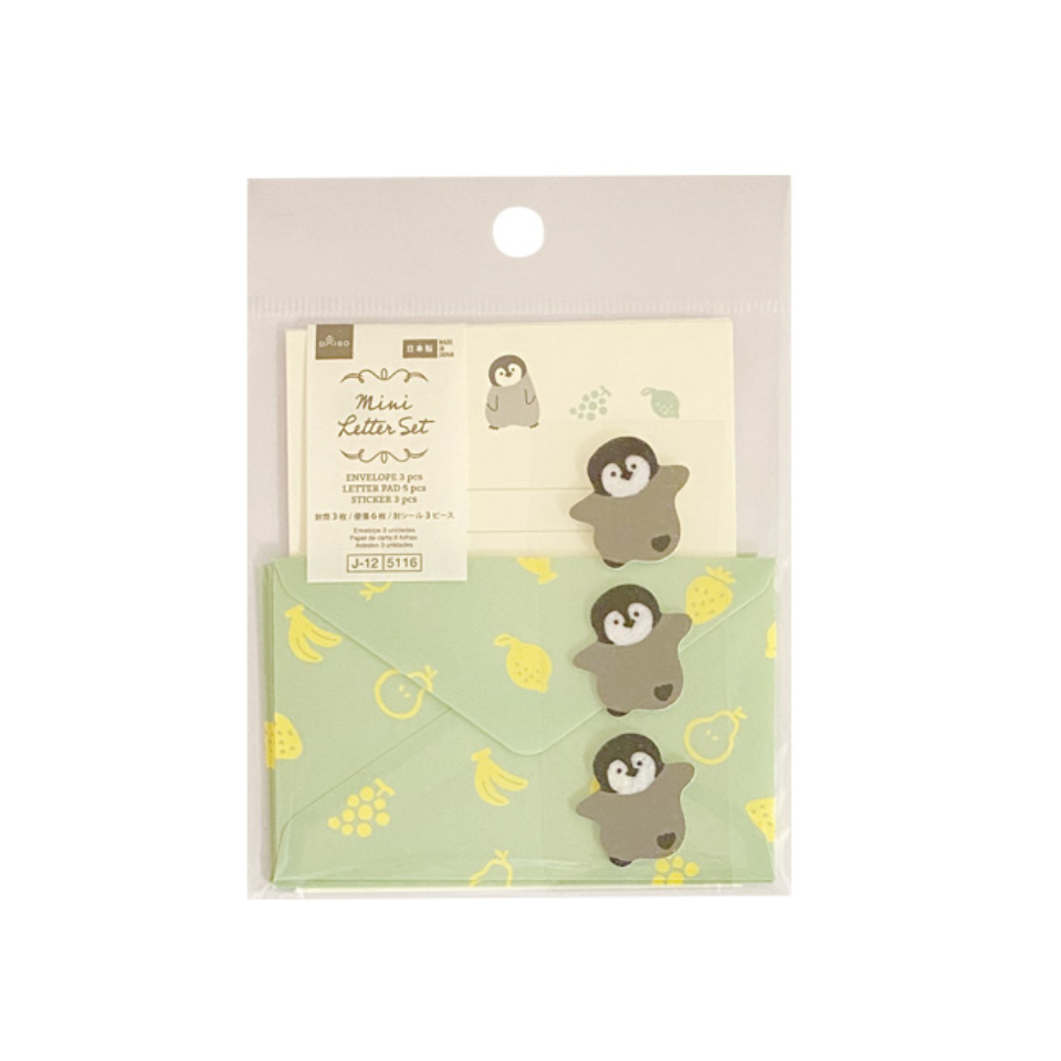 Mini Letter Pad and Envelope Set Fluffy Penguin