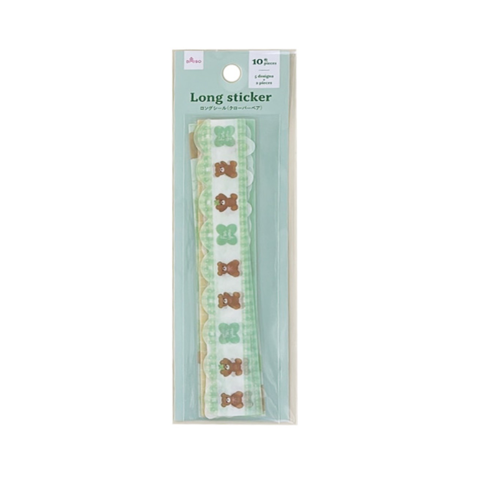 Long Sticker Clover Bear