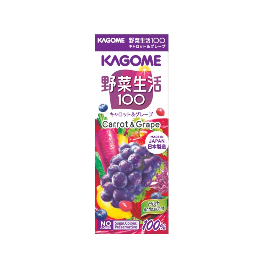 Kagome Vegetable Life 100% Carrot Grape 200ml