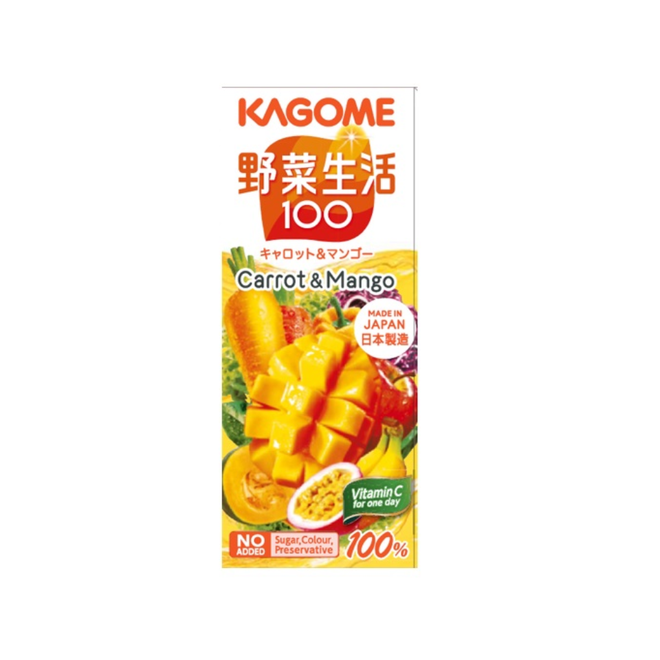 Kagome Vegetable Life 100% Carrot Mango 200ml