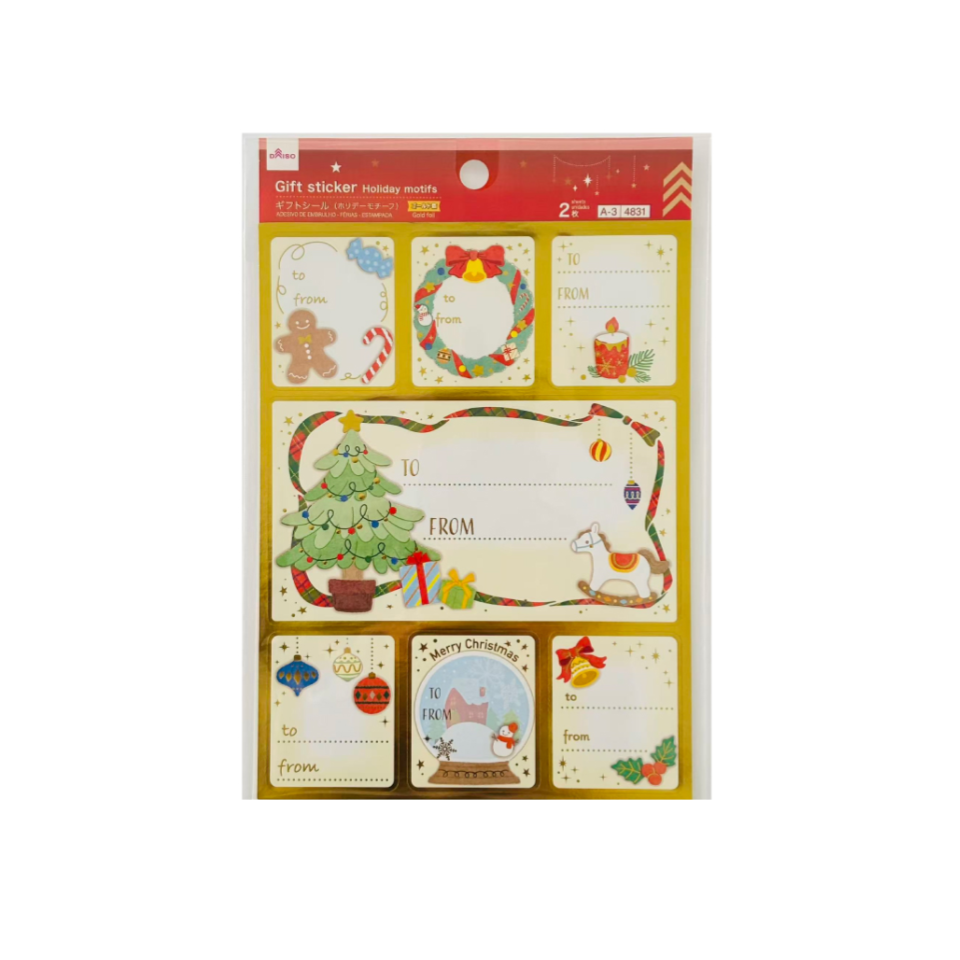 Gift Sticker Holidat Motifid Foil Stamped