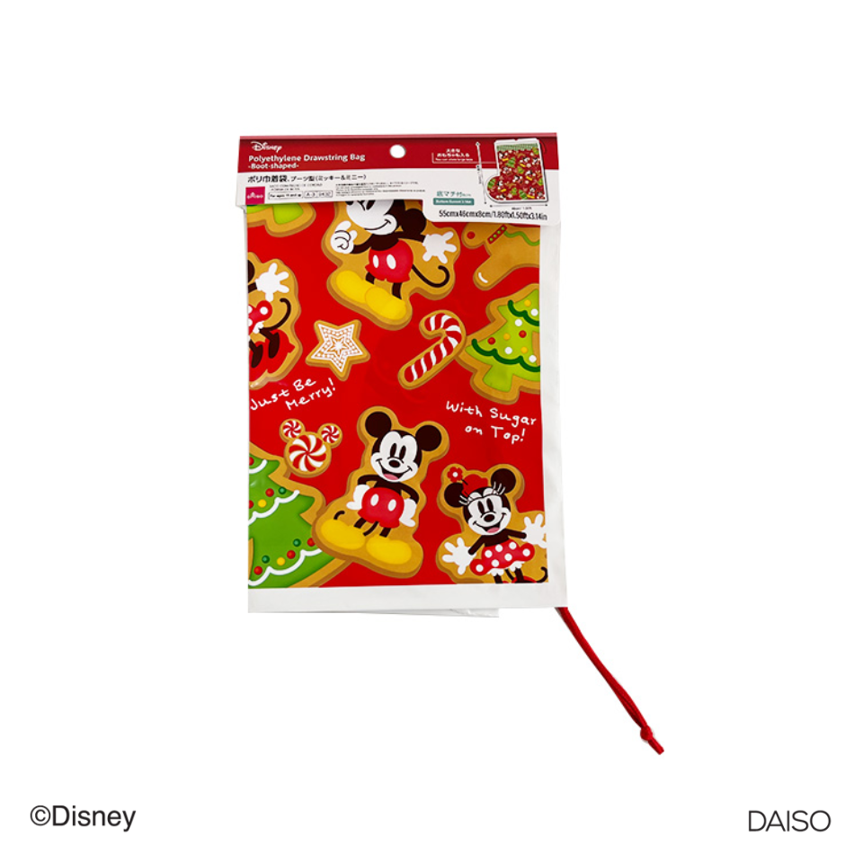 Polyethylene Drawstring Bag Boot Shaped Mickey and Minnie