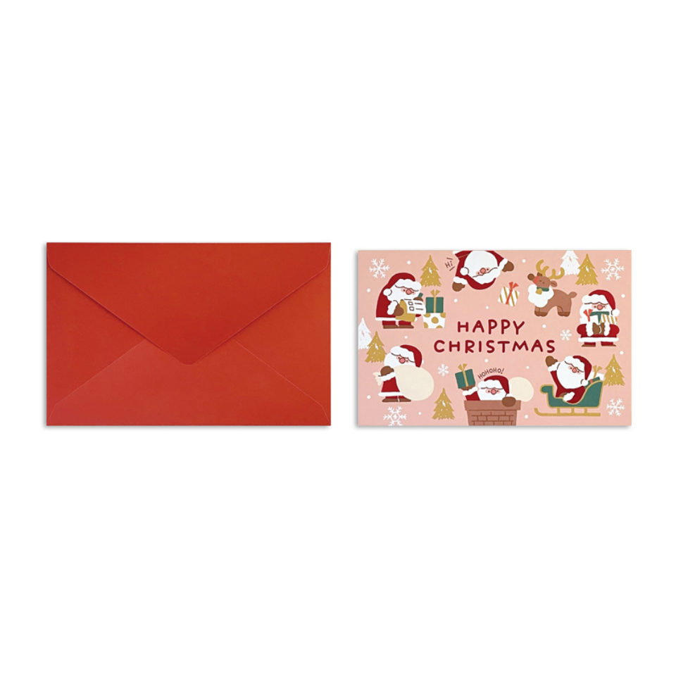 Christmas Big Greeting Card Hot Stamping Santa Clauses
