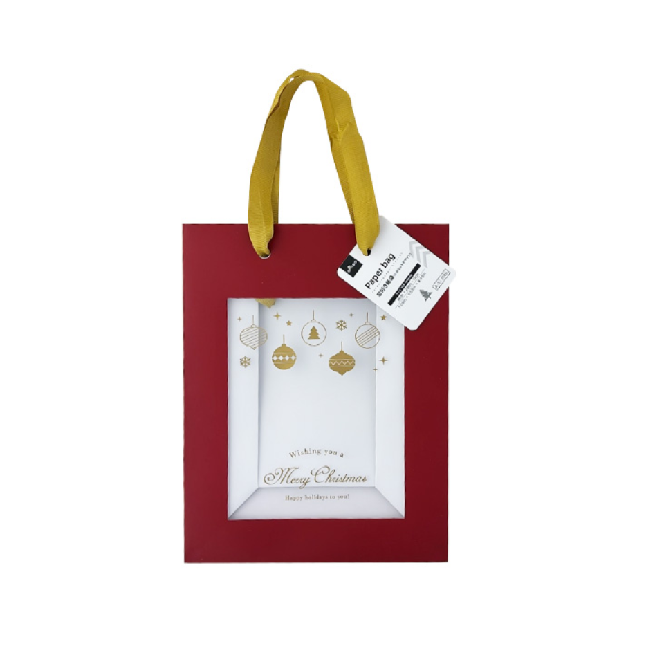 Paper Bag with Window Christmas Silhouette Design 18cm x 23cm x 10cm