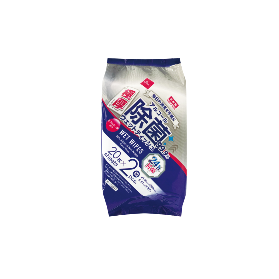 20% Alcohol Wet Wipes Extra Thick
