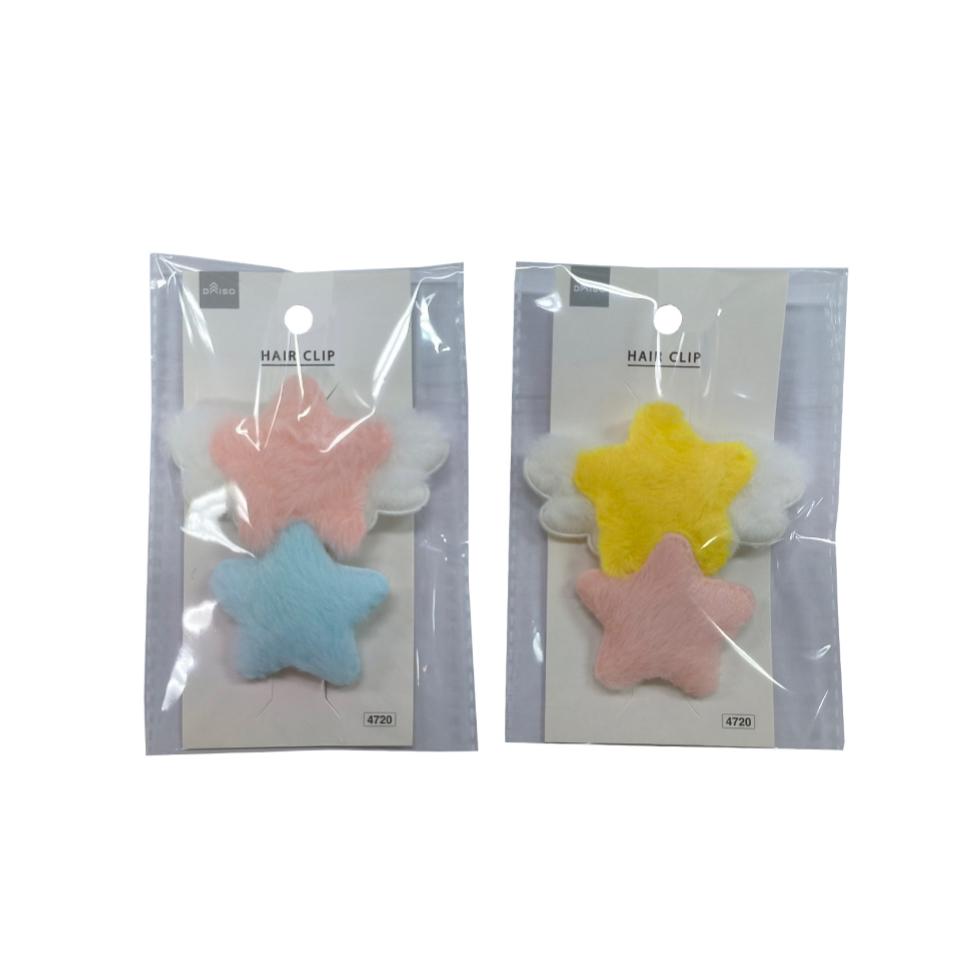 Eco Fur Star Hair Clip Angel Motif