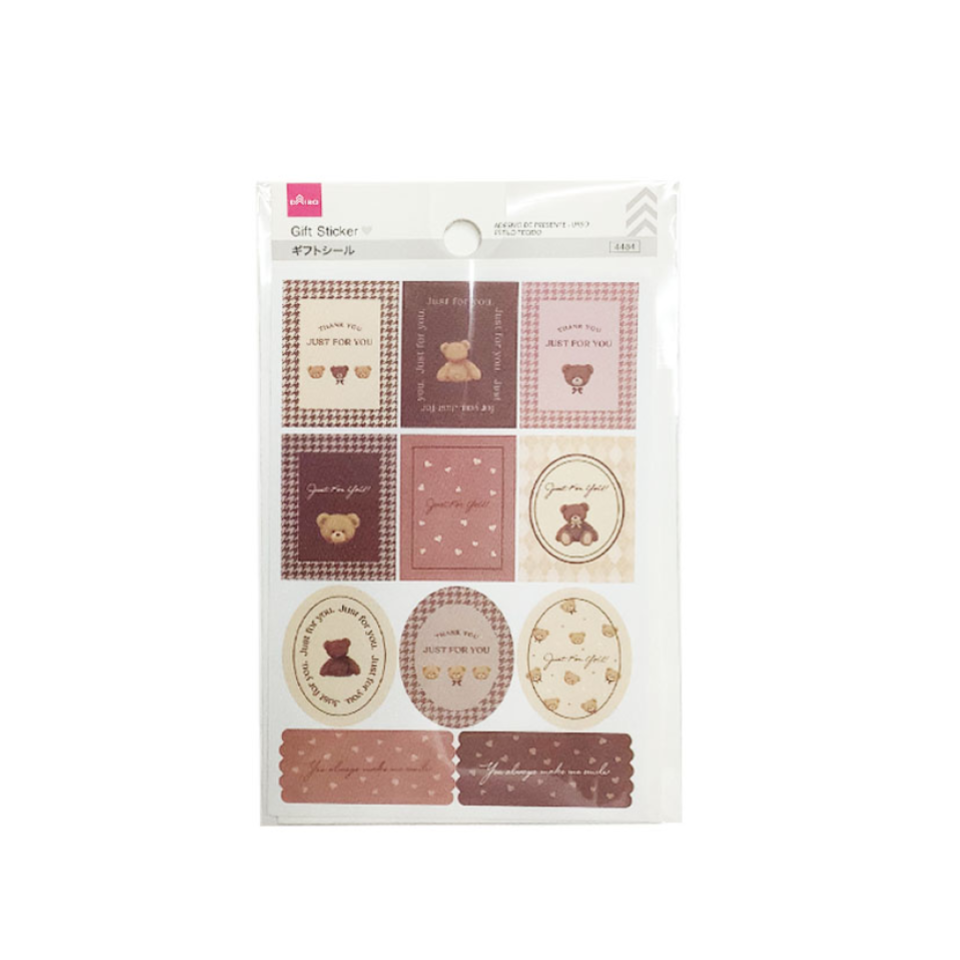 Gift Sticker Bear Fabric Style