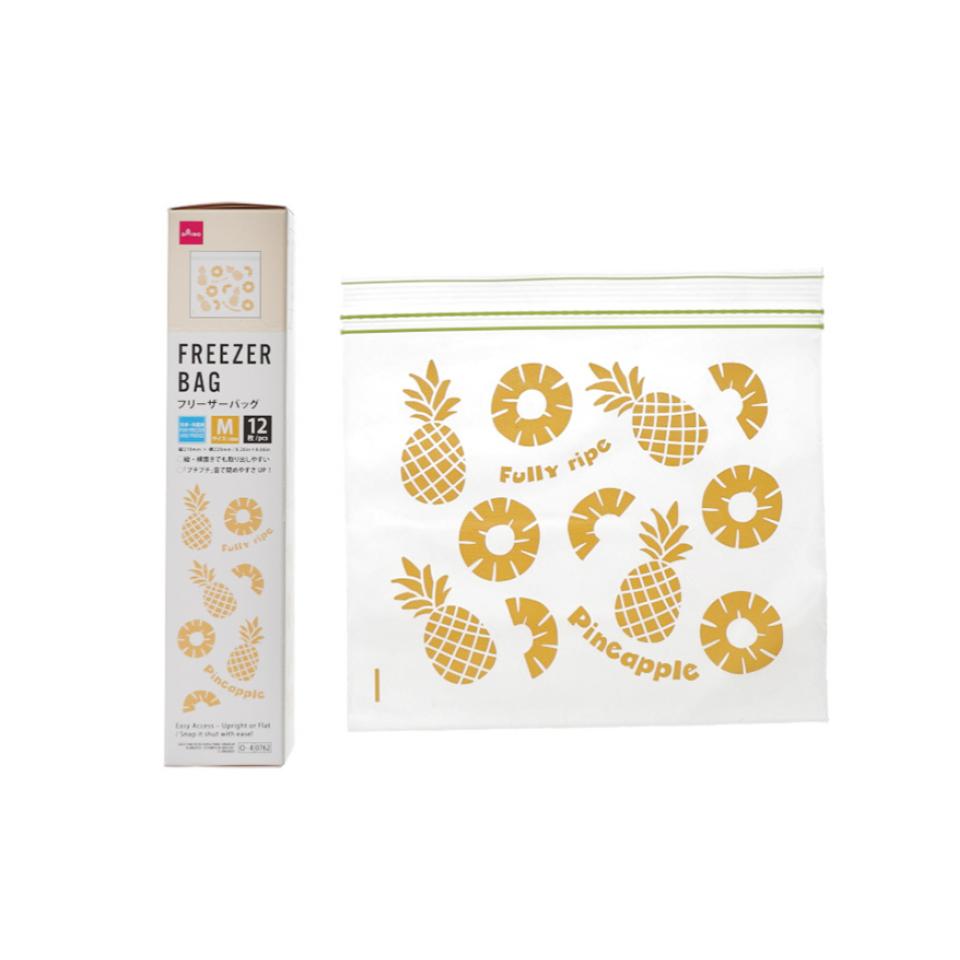 Double Zip Freezer Bag Pineapple Pattern 21cm x 22cm