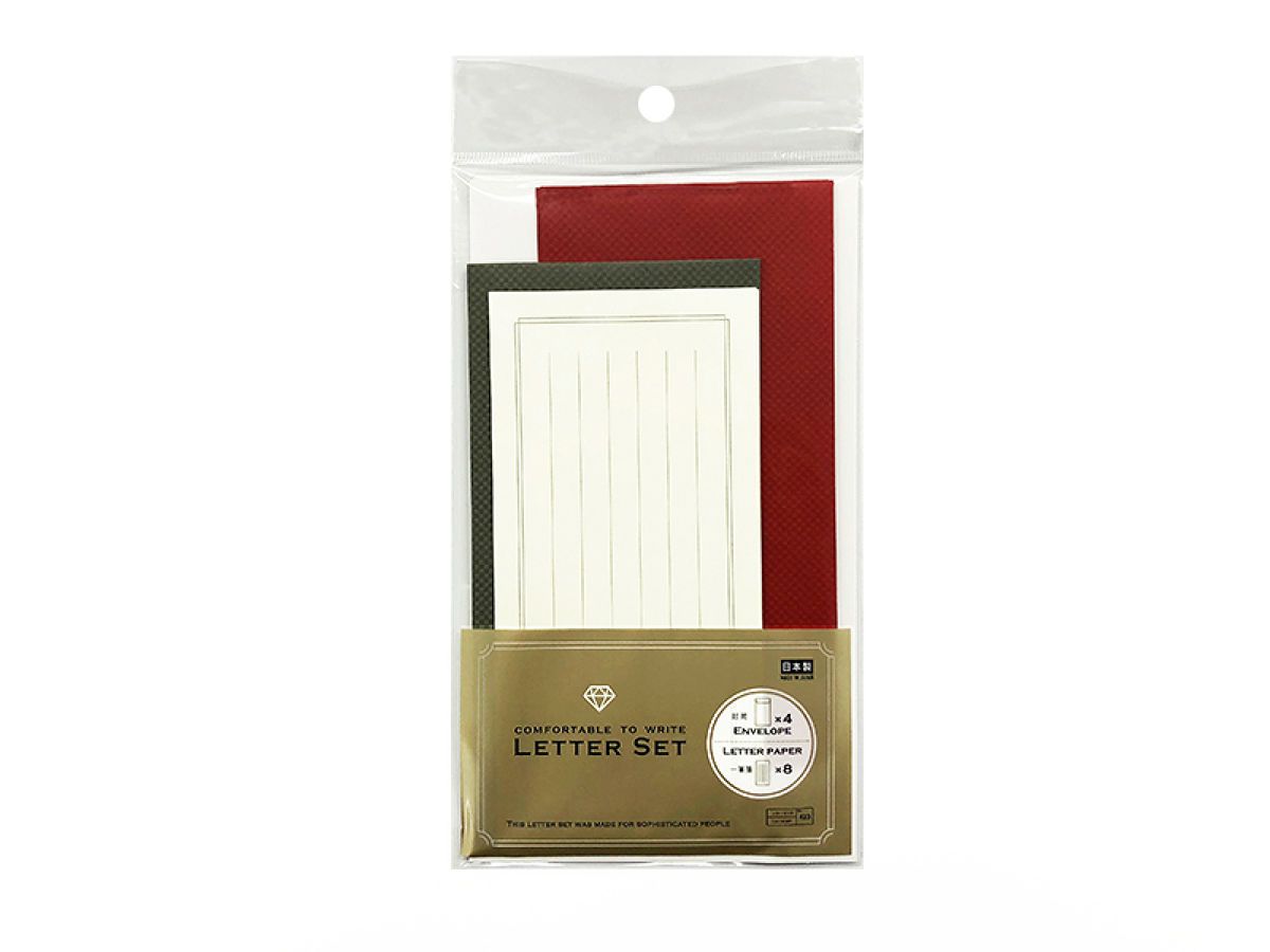 One-Stroke Letter Set Ichimatsu  -8 Sheets Of Text  2 Colors Of Envelopes  2 Each-