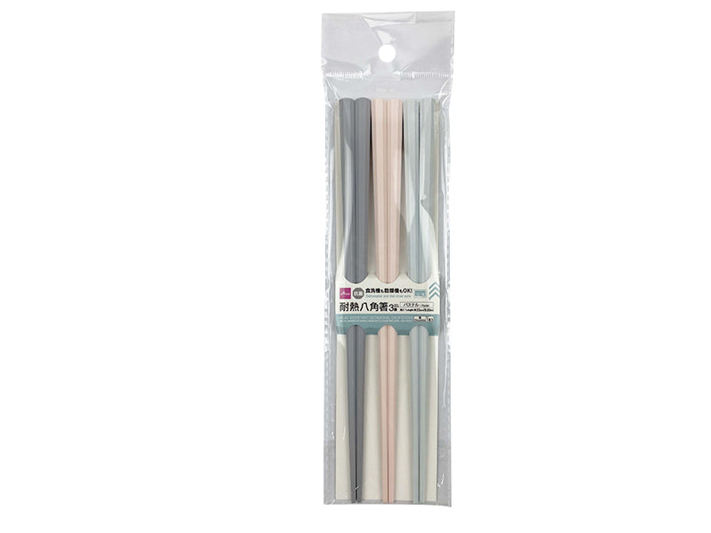 Heat Resistant Octagonal Chopsticks -Pastel - 9.05in - 23cm-