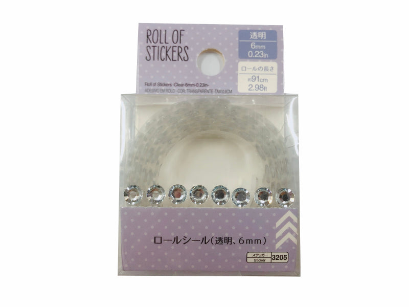 Roll of Stickers -Clear-6mm-0.23in-