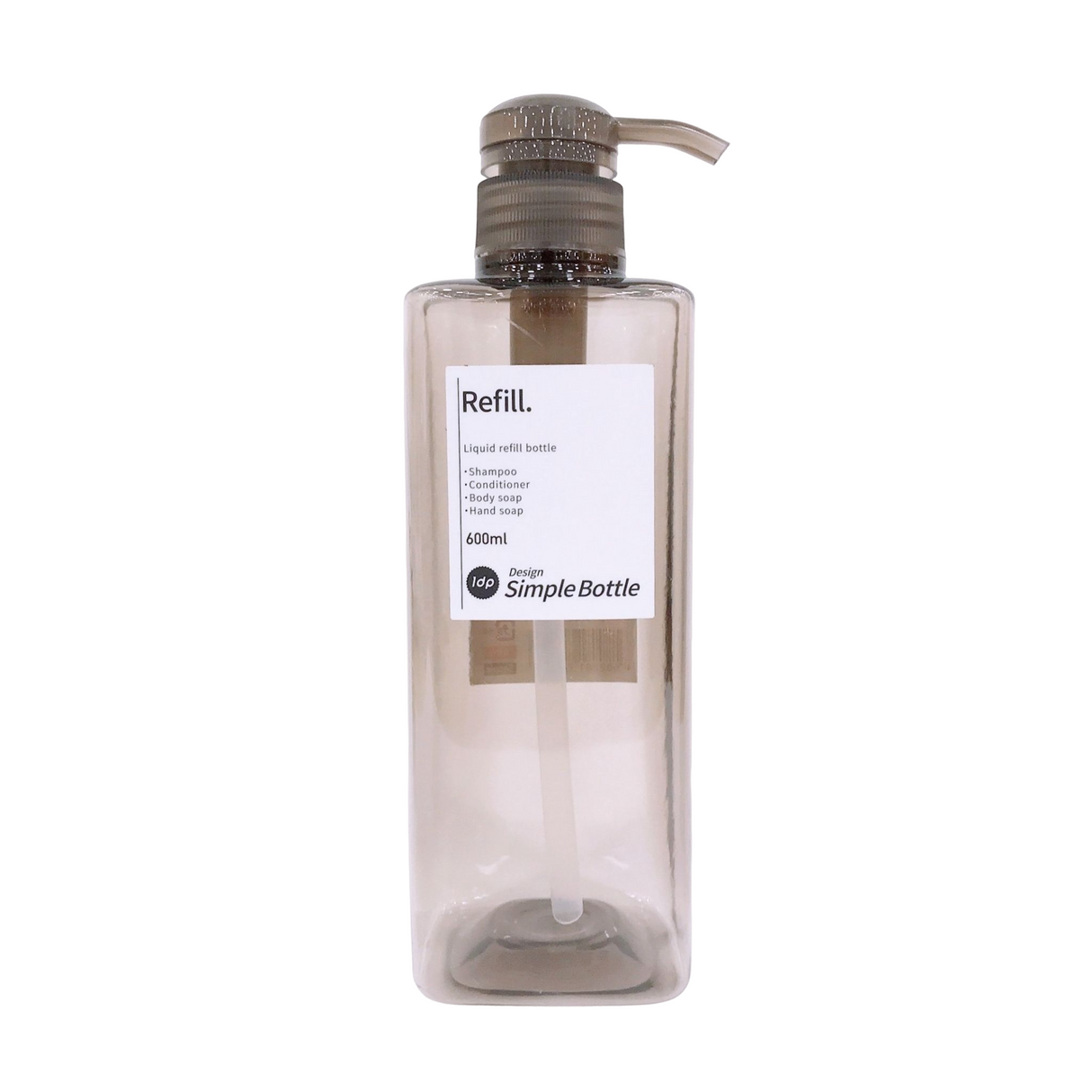Pump Bottle 600ml Square Amber
