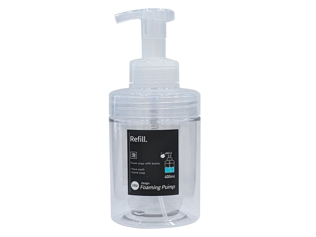 1DP Wide Mouthed Foam Bottle 400ml Round Clear