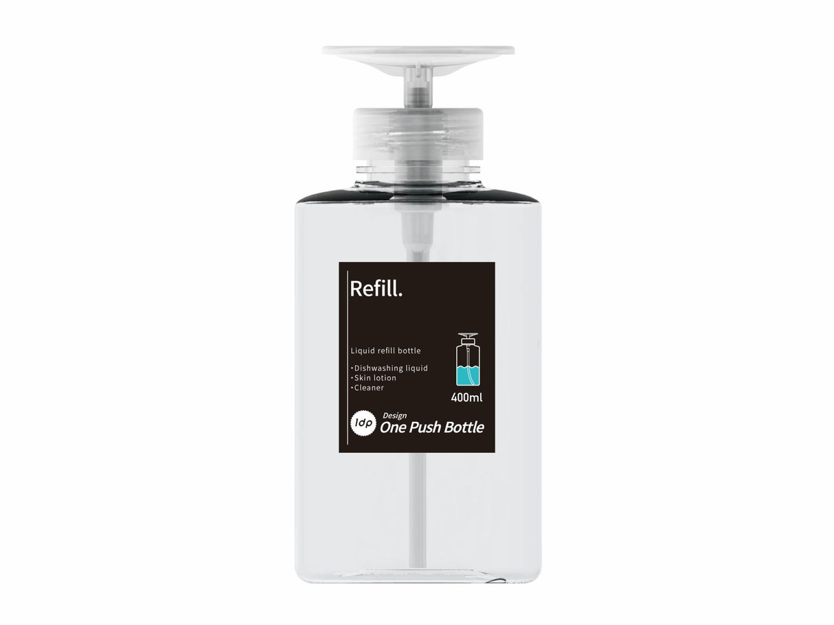 1DP One Push Bottle 400ml Round Clear