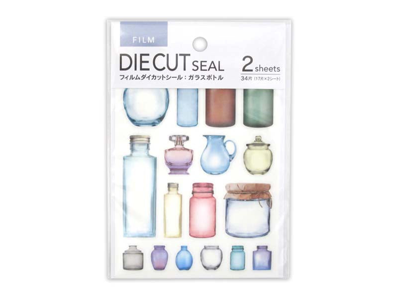Film die-cut sticker - Glass bottle -  34 pieces -