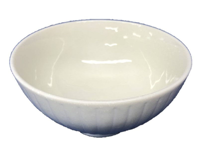 Round rice bowl water repellent line white 10.5x10.5x5.2cm